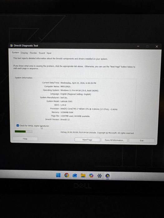 Dell Latitude 5501 – i7 / 16GB RAM / MX150