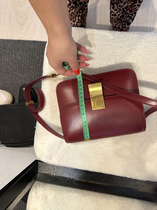 Сумка кожанная бордовая