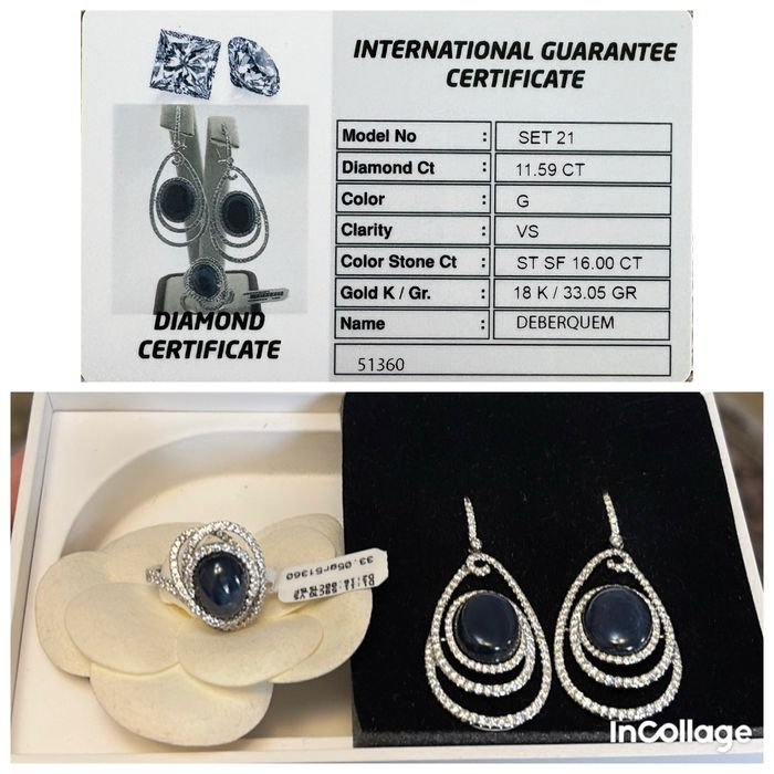 Белое золото с сапфиром