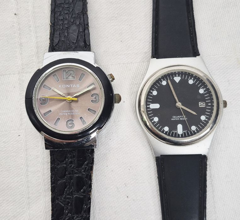 Lot 4 ceasuri de damă, Kontas, Charles Delon, Geneva cu quartz, din oțel inoxidabil si curea din piele.