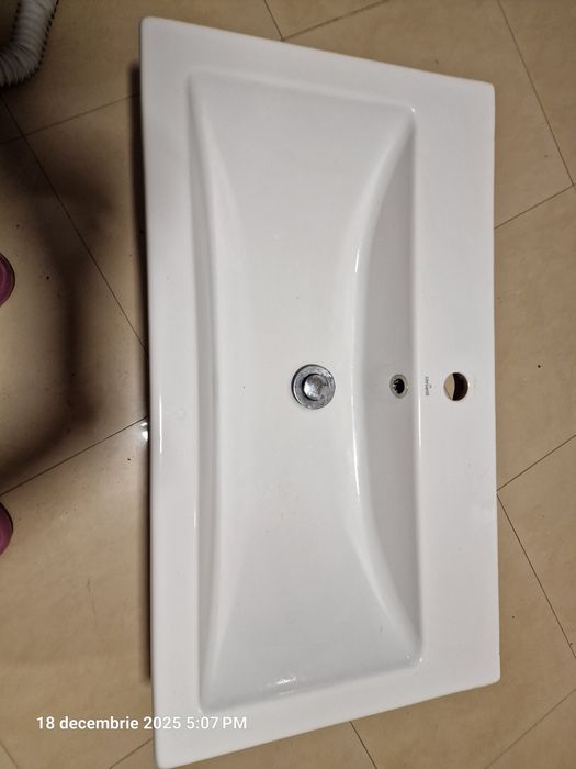 Lavoar baie  Cersanit 80x45 cm+ dop cu clik-clak