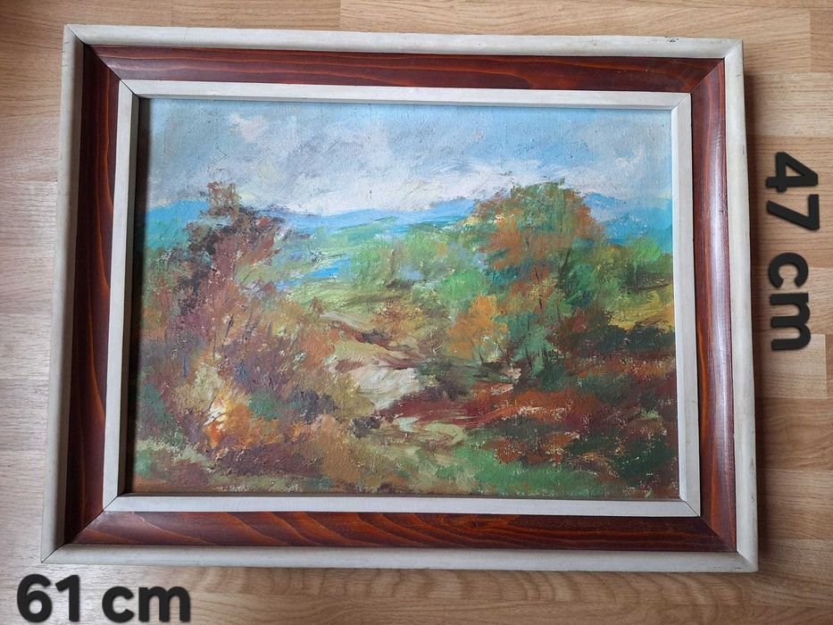 Tablou Vechi Pictură Ulei "Peisaj de Toamnă la Munte"