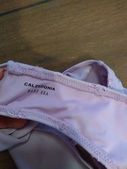 Costum baie Calzedonia 12-14 ani mov pastel broderie inot