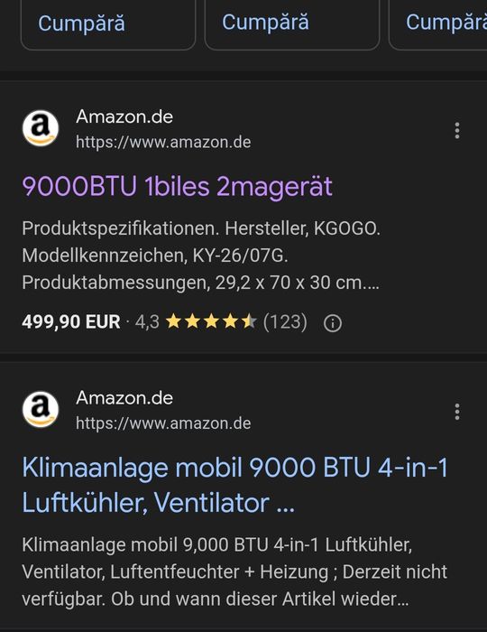 Super pret! Aparat de aer condiționat mobil, 9000 BTU, SIGILAT