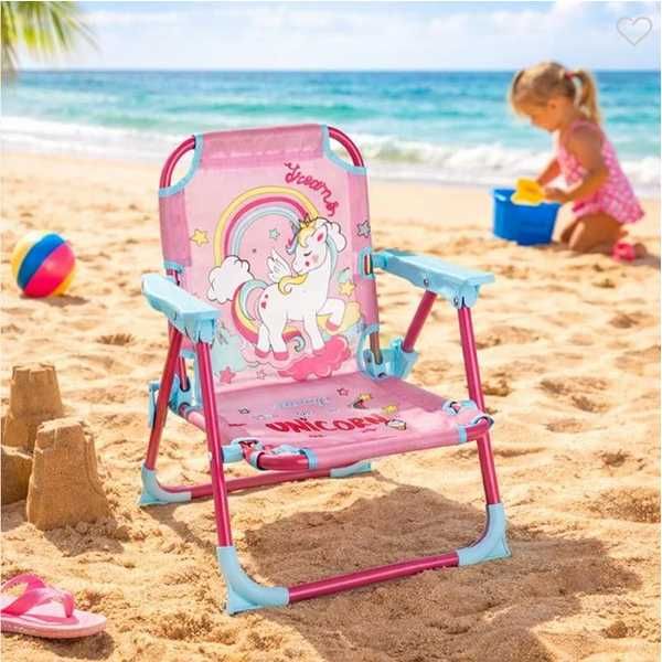 Детски стол Mercado Trade, Метален, Сгъваем, Еднорог