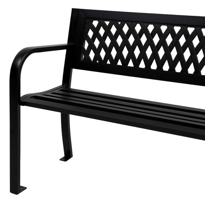 Bancă grădină LYRA oțel antracit - 119x50x75 cm