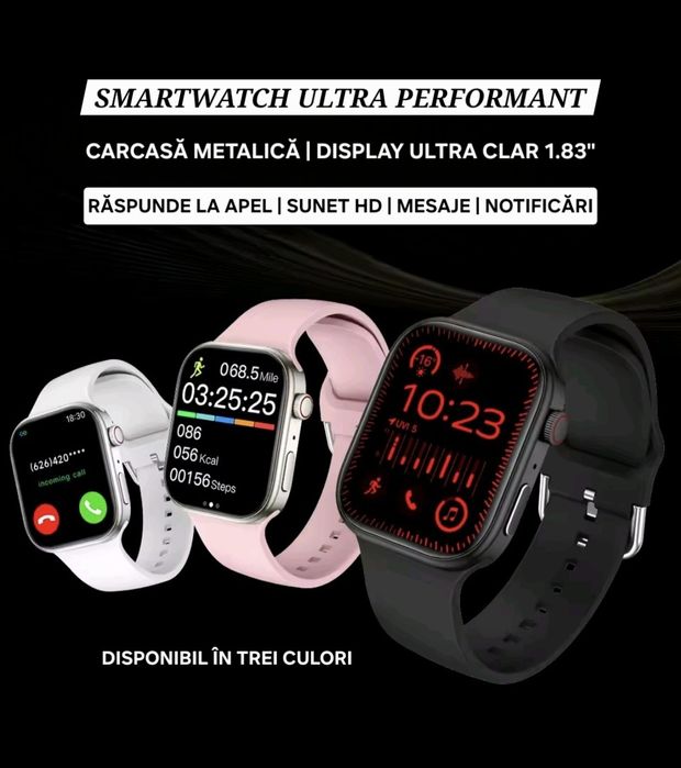 Smartwatch Premium Toate Funcțiile. Apel/Mesaje/Notif. Diferite culori