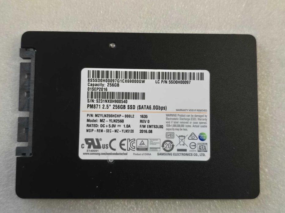 Solid State Drive (SSD) Samsung PM871 256GB 2.5" SATA III (6.0Gbps)