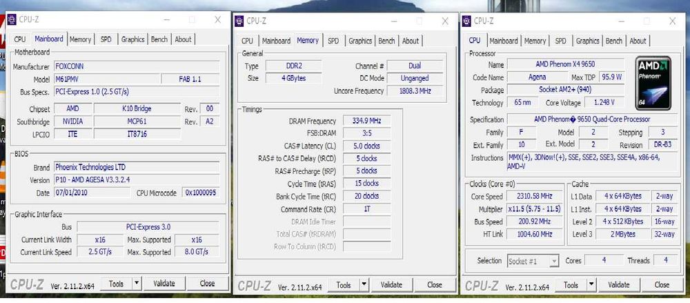Дъно+Рам+Процесор с охлаждане