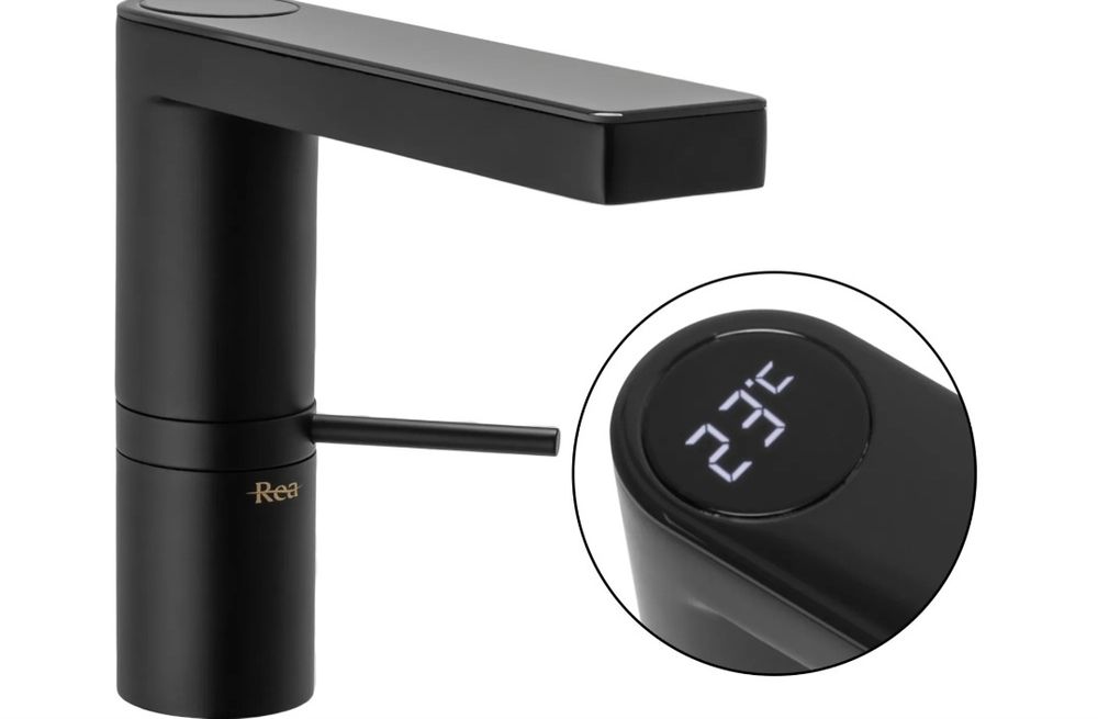 Baterie cu afisaj electronic Rea, negru mat, nouă.