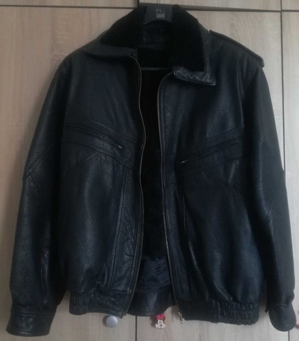 Мъжко яке,естествена кожа,топла подплата и яка,размер 56