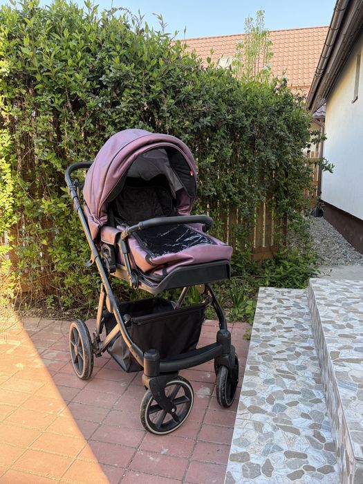 Carucior/carut bebe (landou, scoica si parte sport)  3 in 1 Xplorer Purple Shiny - Krausman testat ADAC