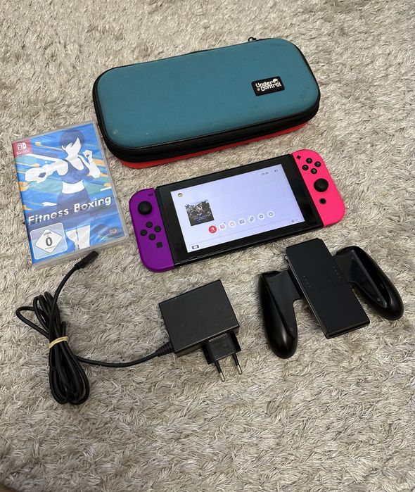 Nintendo switch  joy con controller + husa transport +  joc