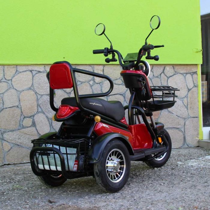 Двуместна електрическа триколка Pudding 1800W-48V-20Ah-RED