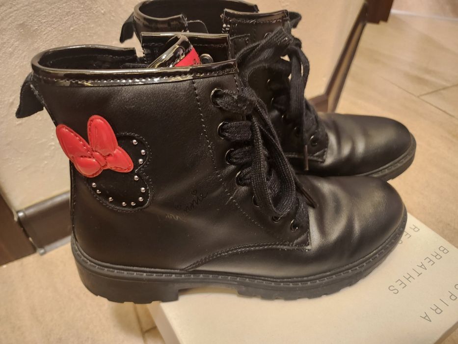 Черни детски боти от естествена кожа GEOX Disney 35 номер