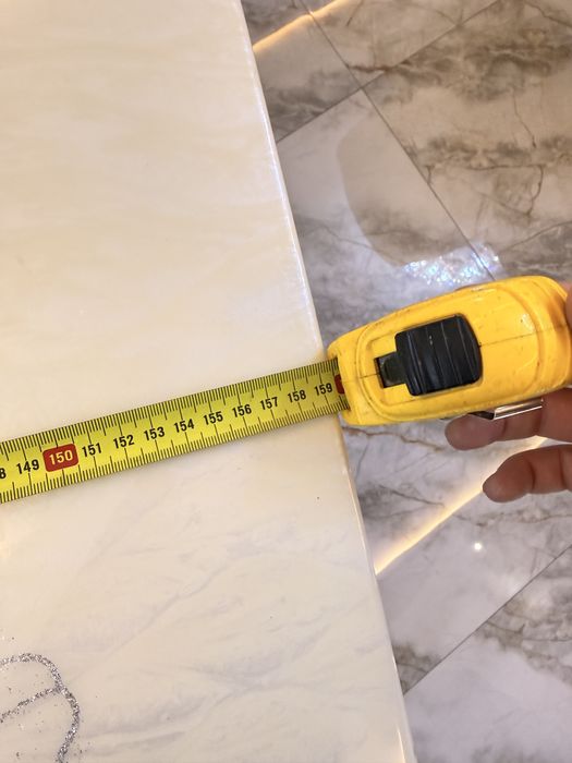 Masă Dining Elegantă din Compozit Stil Marmură (159x88 cm)