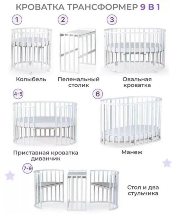 Кроватка манеж трансформер 9в1