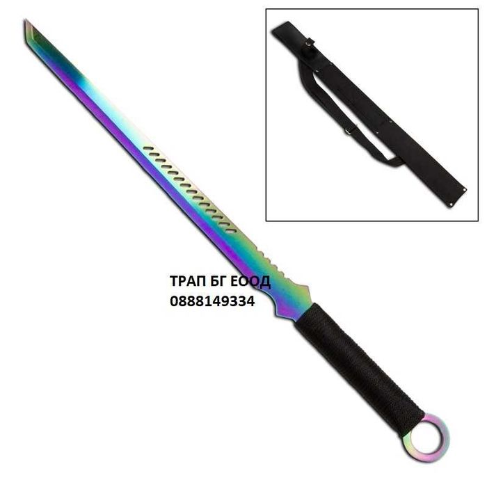 Катана Меч Танто Две разцветки  с кания за носене на гръб Мачете