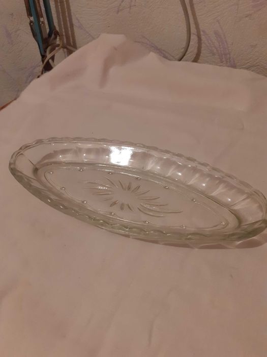 Cелёдочница-блюдо стеклянное, СССР