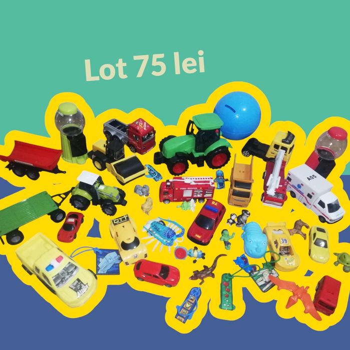 Lot jucării mașina poliție ambulanta pompieri tractor 75 lei
