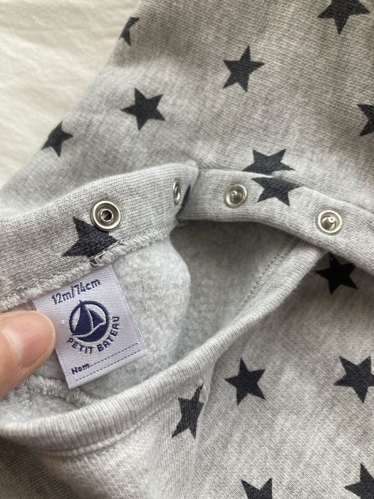 Salopeta Petit Bateau bumbac gros, marimea 74