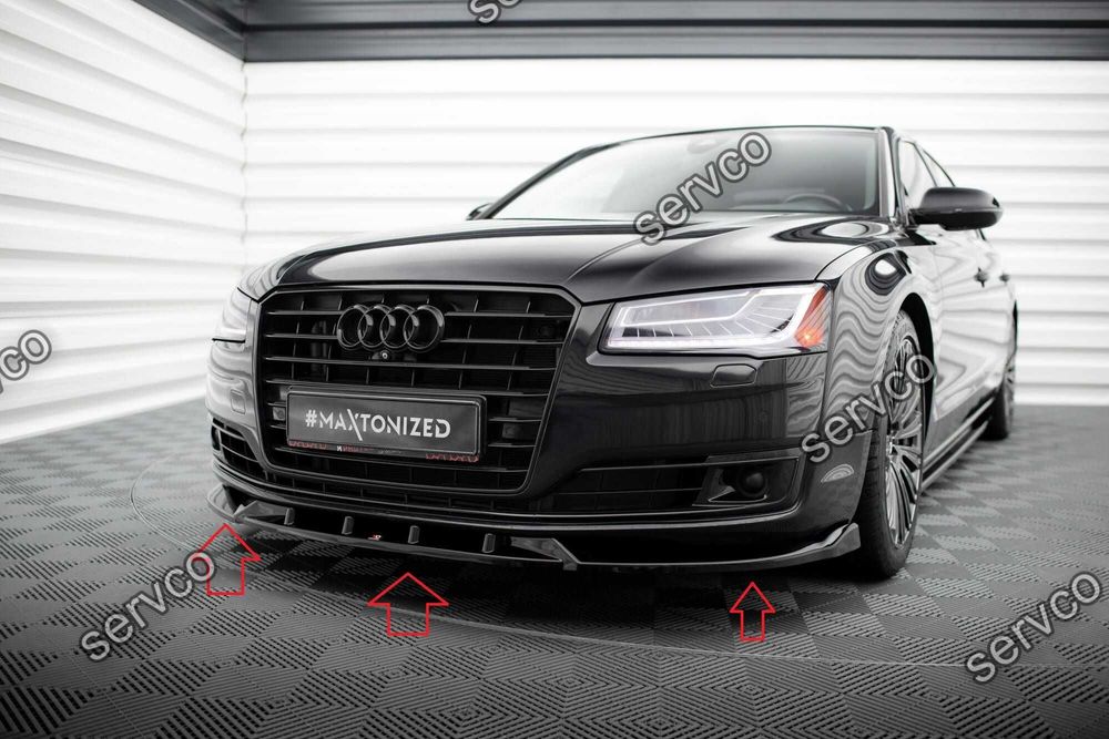 Pachet Set Splitter Exterior Lip Prelungiri Body kit tuning Audi A8 Long D4 Facelift 2013-2017 v5 - Maxton Design