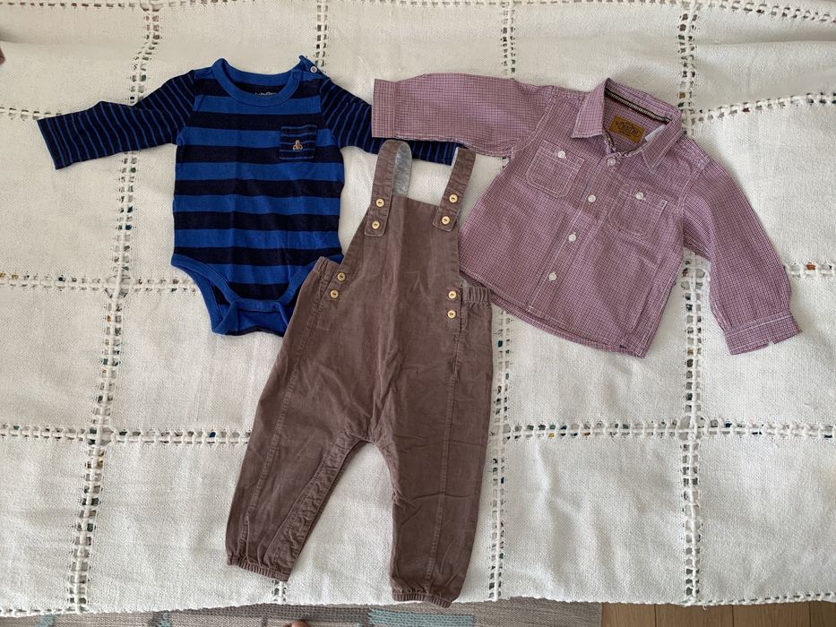 Set/lot bluze, body si salopeta Gap si  H&M, 6–12 luni, 80 cm