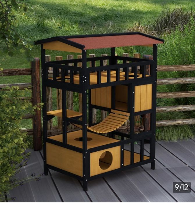 Външна катерушка / къщичка за котки PawHut