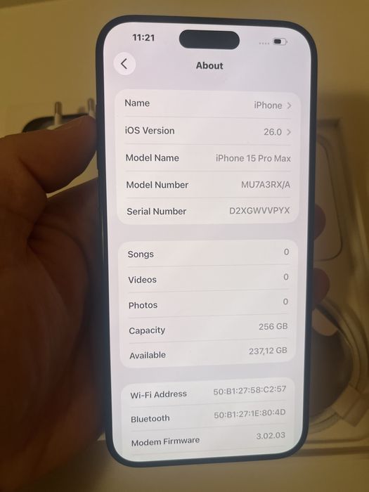 Iphone 15pro max 256GB 90% bat