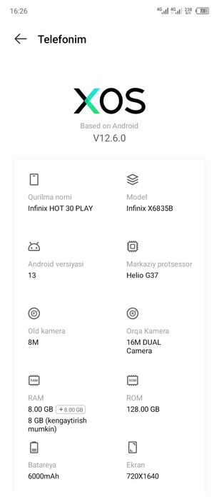 Infinix hot 30 play sotiladi