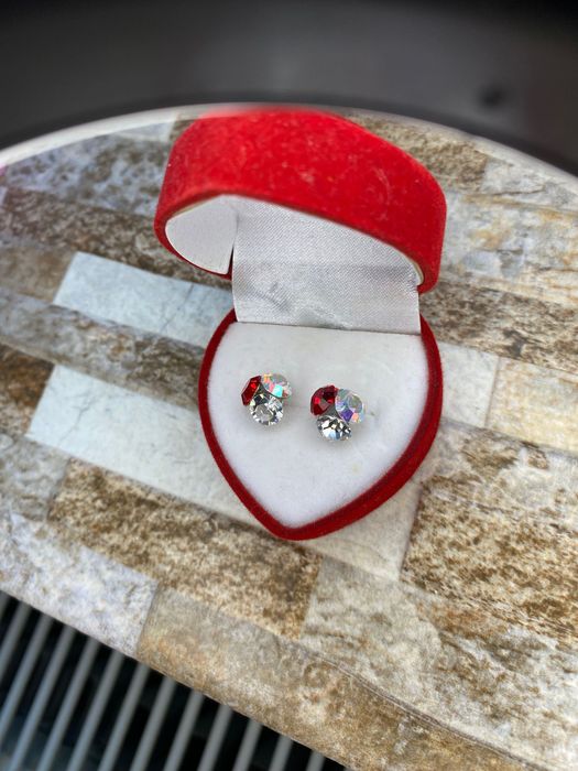 Cercei damă, handmade, argint - cristale Preciosa