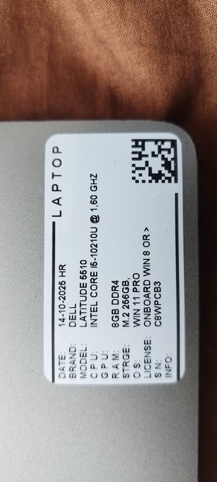 Dell Latitude 5510 8GB RAM 256GB SSD Windows 11 Pro