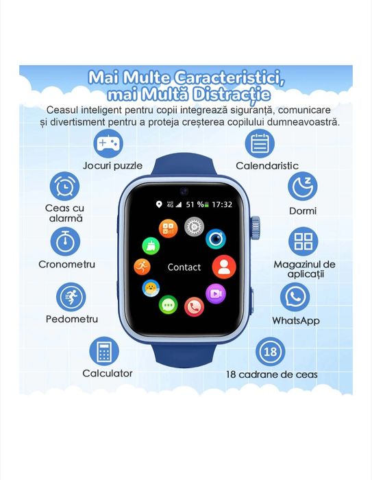 Ceas smartwatch copii 4G GPS FOSMET