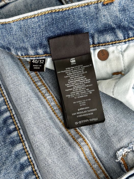 Мъжки дънки G-Star Raw (3301 Regular Tapered) - размер W40 / L32, Добро състояние
