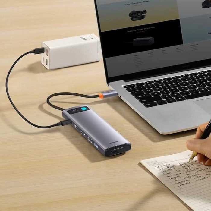 Baseus 12-in-1 — Универсальный USB-C хаб 40 Гбит/с, 8К. Есть доставка