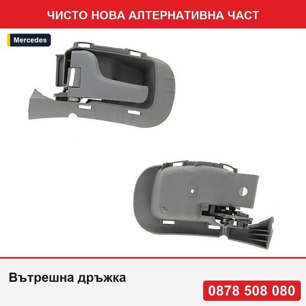 Вътрешна дръжка за предна врата за Mercedes Vito/V-класа (W638) 02.1996-01.2003, сива, без уплътнение - Мерцедес Вито