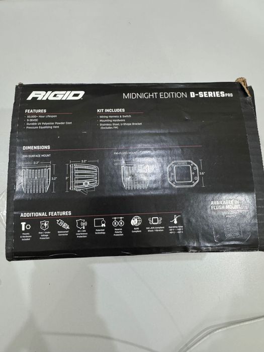 Rigid Industries D-Series PRO LED Light Pods Flood, Pair