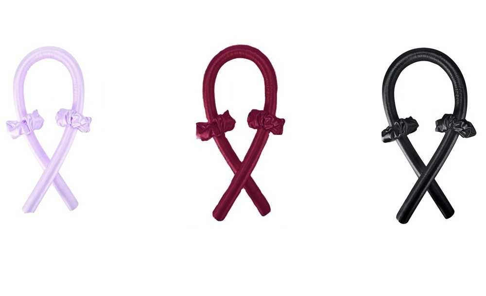 Дълъг сатенен ролер за къдрици с 2 броя скрънчита и с 1 бр. шнола