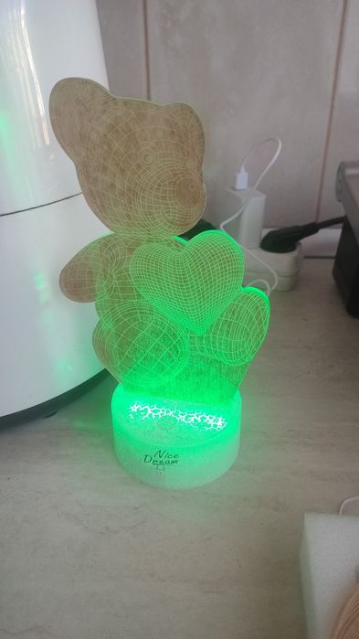 Lampă de noapte 3D Ursuleț de pluș, Iluzie optică, Lamp