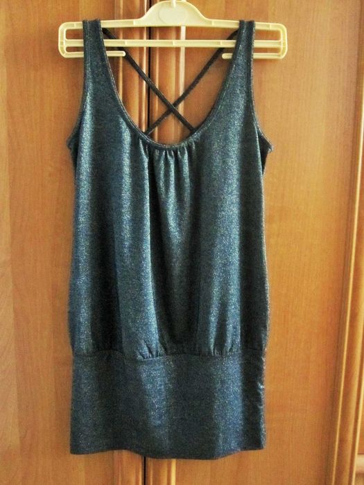 Платье-туника. Серебристый цвет