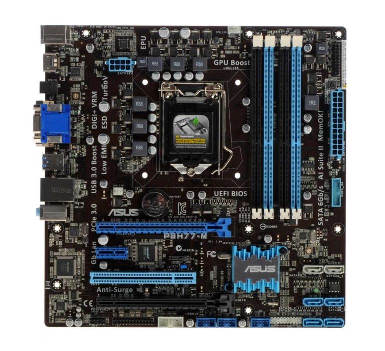 Продам либо обменяю комплект (ASUS P8H77-M + CPU i5-3470 + DDR3 16Gb)