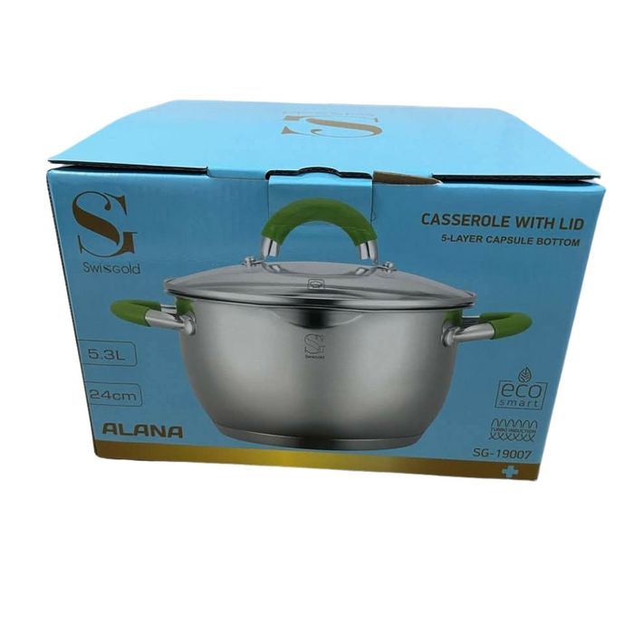 Комплект тенджери Swissgold Alana – 3 броя с капак от неръждаема стома