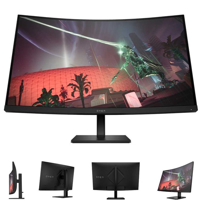 Mонитор, HP, OMEN 32c, 31.5", QHD, 165Hz, черен, регулируем, 2560x1440