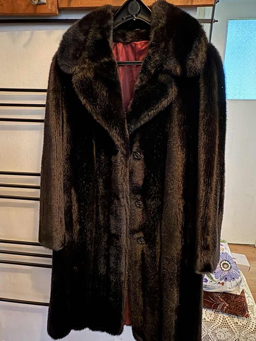 Palton de blana sintetică Versace negru