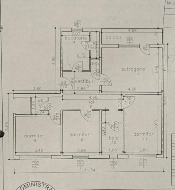 Apartament 4 camere, 2 băi – 93 mp – Zona de Vest, etaj 3/4
