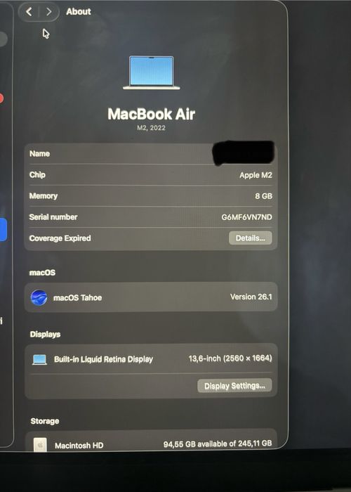 Macbook  Air M2 2022