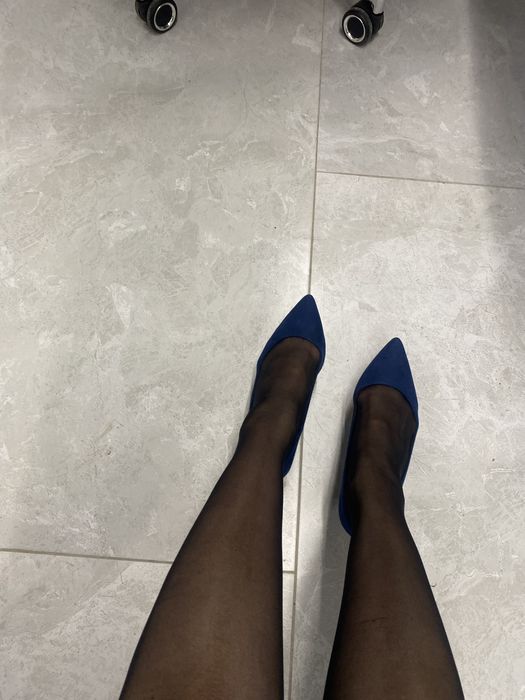 Туфли синие замша