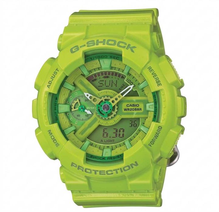 Ceas Sport Casio g shock Barbati ga110 Crazy collors,Green Flavor Nou, Garantie 2 ani