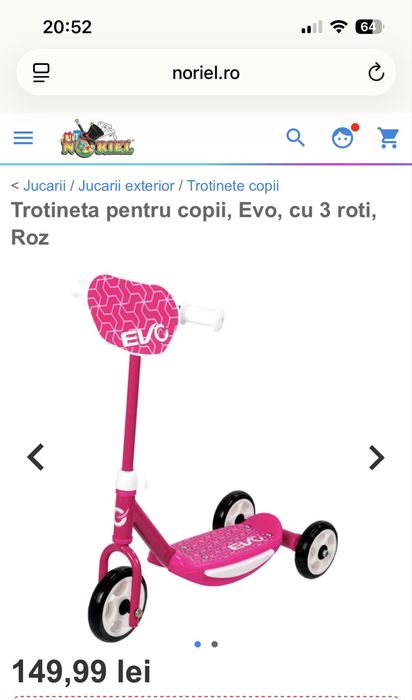 Trotineta copii Evo 3 roti Roz