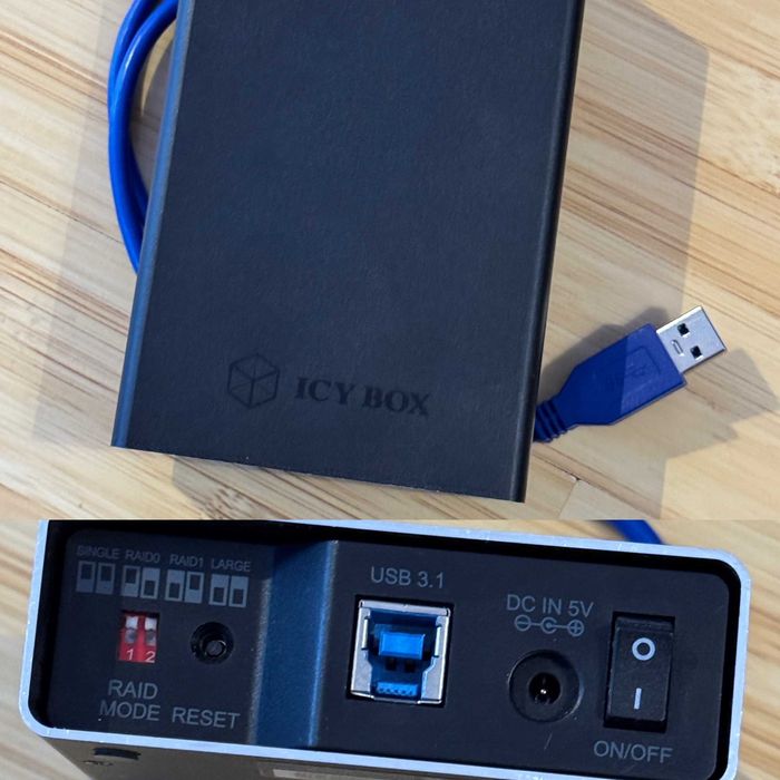 Carcasa RAID pentru conector 2x HDD/SSD USB 3.2